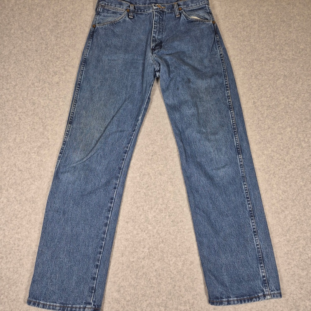 Vintage Wrangler Jeans Mens 32x32 Blue Straight Leg Denim Western High Rise